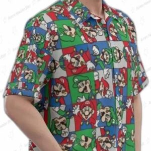 Super Mario Hawaiian Shirt Mario Mens Shirt Mario Summer Shirt 2
