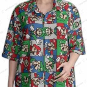 Super Mario Hawaiian Shirt Mario Mens Shirt Mario Summer Shirt 4