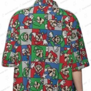 Super Mario Hawaiian Shirt Mario Mens Shirt Mario Summer Shirt 6