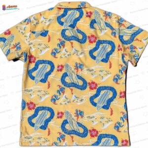 Surfboard Yellow Camp Hawaiian Shirt 1
