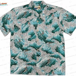 Surfer Turquoise Hawaiian Shirt for Beach Vacation