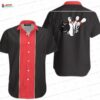 Blue Strike Zone Bowling Hawaiian Shirt, Custom Name Ten Pin Aloha Button-Up for Bowler Gift