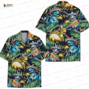 Taco Dinosaur Hawaiian Shirt for Funny Food Lovers