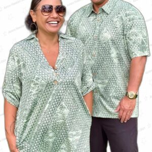 Tapa Aloha Shirt Green 1