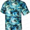 Teal Hibiscus Hawaiian Shirt for Tropical Night Style