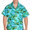 Neon Galaxy Sea Creature Turtle Hawaiian Shirt, Cosmic Ocean Aloha Button-Up for Vacation Gift