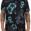 Trendy Teal Blue Vintage Palm Tree Hawaiian Shirt for Vacation