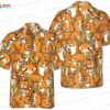 Patriotic Bloom Corgi Hawaiian Shirt, USA Flag Floral Aloha Button-Up for Dog Lover Gift