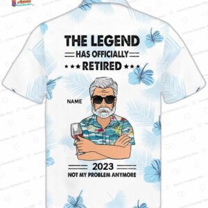 The Legend Has Officially Retired - Personalized Hibiscus Hawaiian Shirt Retirement Gift For Grandpa 1