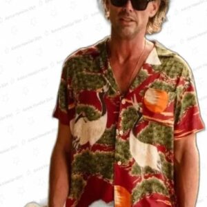 The White Lotus S03 Walton Goggins Crane-Printed Aloha Shirt 2