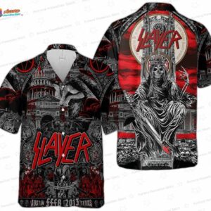 Throne of Darkness Slayer Hawaiian Shirt – Gothic Metal Aloha Shirt