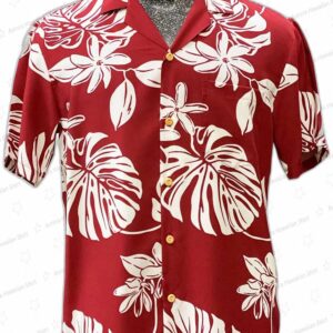 Tiare Fest Red Rayon Hawaiian Shirt – Classic Tropical Floral Button-Up