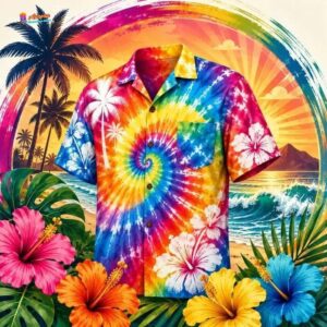 Tie Dye Hawaiian Shirt
