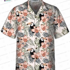 Toucan And Pink Orchid Flowers Toucan Hawaiian Shirt Floral Toucan Shirt For Men And Women 2