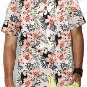 Toucan And Pink Orchid Flowers Toucan Hawaiian Shirt Floral Toucan Shirt For Men And Women 3