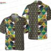 Summer Exotic Toucan Bird Hawaiian Shirt, Dark Tropical Leaf Aloha Button-Up for Vacation Gift