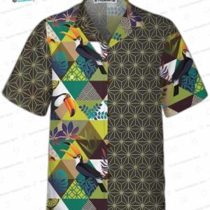 Toucan Asanoha Isometric Pattern Hawaiian Shirt Unique Toucan Shirt For Men Women 2