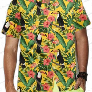 Toucan Birds And Palm Leaves Hawaiian Shirt Tropical Toucan Shirt Toucan Print Shirt For Men Women 3