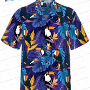 Toucan Birds Tropical Leaves V1 Hawaiian Shirt 2