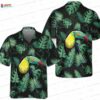 Mint Green Toucan Hawaiian Shirt with Paradise Leaf Side Print