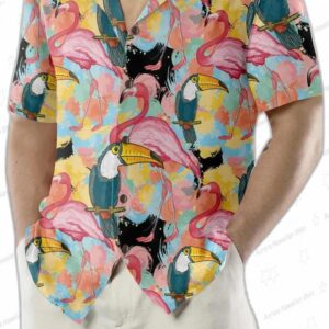 Toucans And Flamingos Exotic Floral Hawaiian Shirt Tropical Toucan Shirt For Adults Cool Toucan Prin 3
