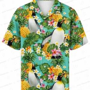 Tropical Pineapple Penguin Hawaiian Shirt for Summer