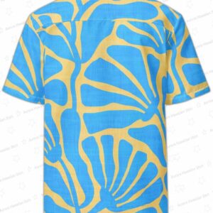Tropical Seas Clothing - Blue and Gold Ancient Floral Hawaiian Shirt 1