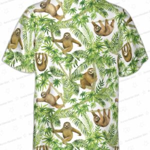 Tropical Sloth Seamless Pattern Hawaiian Shirt 1