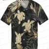 Waves and Turtles Hawaiian Shirt, Ocean Turtle Aloha Button-Up for Marine Lover Vacation Gift