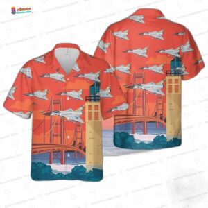 Convair F-106 Delta Dart Michigan Air Force Hawaiian Shirt – Sunset Bridge Aircraft Aloha Shirt