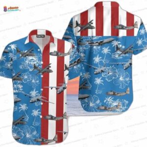 Air Force C-130 Hercules 4th of July Hawaiian Shirt – Patriotic Aircraft Aloha Shirt