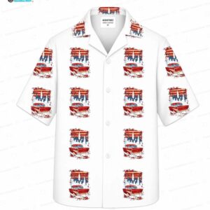 Popular Patriotic Vintage Car Hawaiian Shirt for Kids