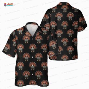 Black Turkey Lover Thanksgiving Hawaiian Shirt for Family Dinner