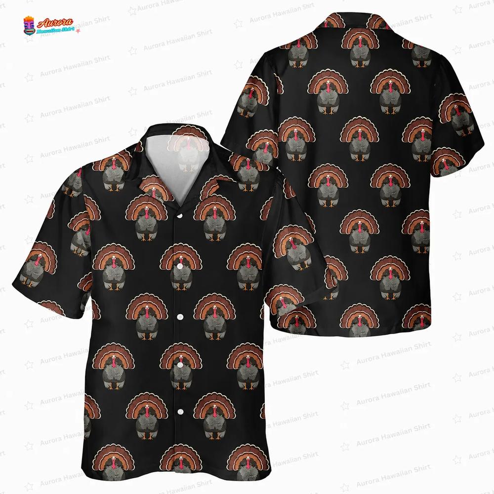 Black Turkey Lover Thanksgiving Hawaiian Shirt for Family Dinner Black Turkey Lover Thanksgiving Hawaiian Shirt for Family Dinner