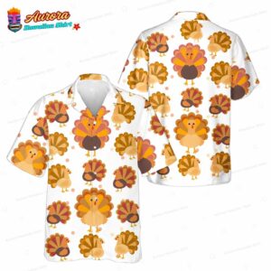 Cute Turkey Affection Thanksgiving Hawaiian Shirt for Dinner