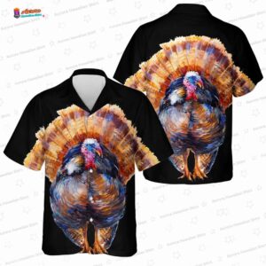 Oversized Turkey Thanksgiving Hawaiian Shirt for Family Dinner