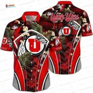 Utah Utes NCAA Hawaiian Shirt Lush Greenery Aloha Shirt 3