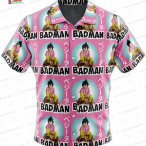 Pink Badman Vegeta Dragon Ball Z Hawaiian Shirt Button-Up for Fans