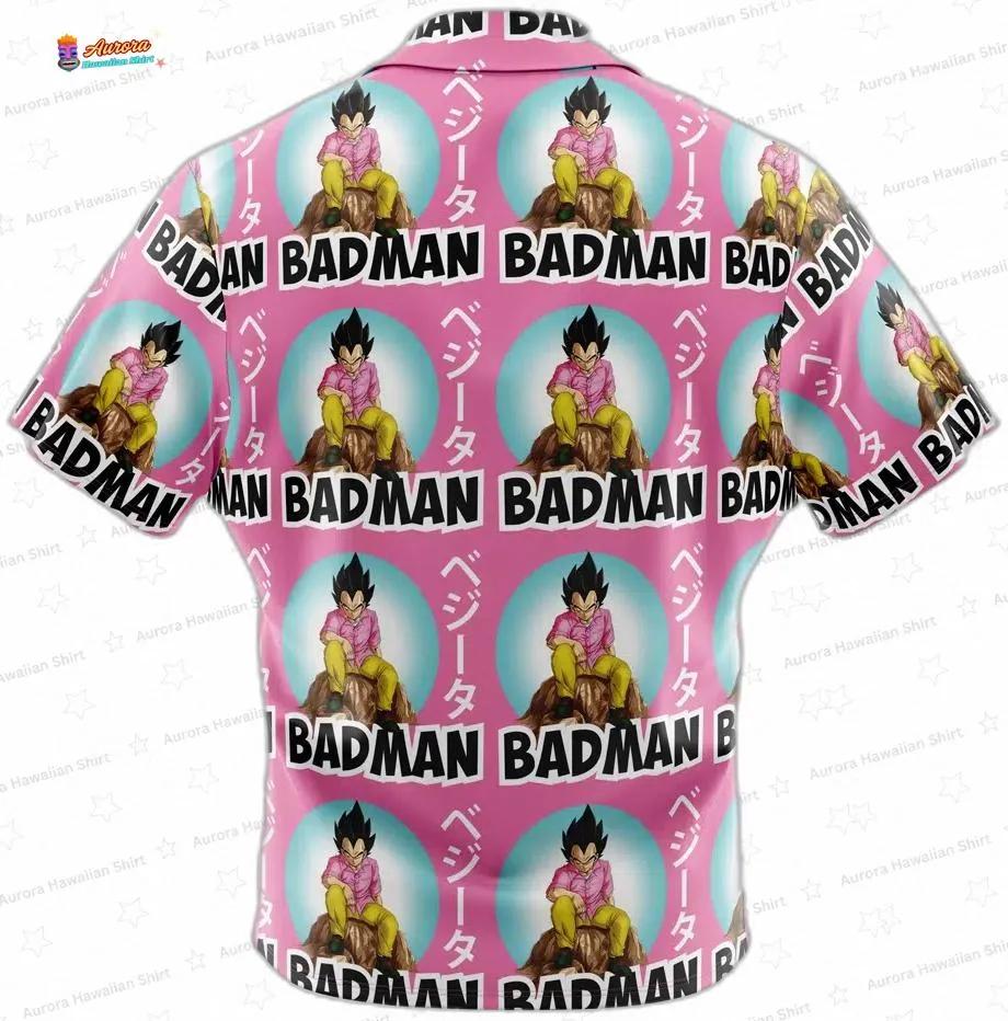 Pink Badman Vegeta Dragon Ball Z Hawaiian Shirt Button-Up for Fans Pink Badman Vegeta Dragon Ball Z Hawaiian Shirt Button-Up for Fans