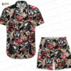 Split Mask Deadpool Wolverine Marvel Hawaiian Shirt, Black Comic Aloha Button-Up for Fan Vacation Gift