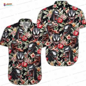 Venom Hawaiian Shirt Venom Button Shirt Beach Man Shorts Horror Movie Summer Shirt Marvel Aloha Shir 2