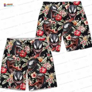 Venom Hawaiian Shirt Venom Button Shirt Beach Man Shorts Horror Movie Summer Shirt Marvel Aloha Shir 3