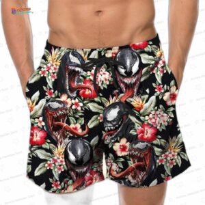 Venom Hawaiian Shirt Venom Button Shirt Beach Man Shorts Horror Movie Summer Shirt Marvel Aloha Shir 7