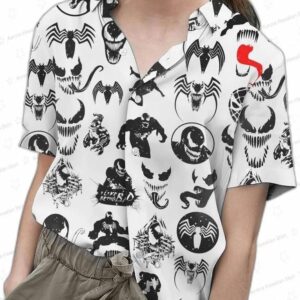 Venom Hawaiian Shirt We Are Venom Button Shirt Super Hero Beach Shorts Horror Movie Shirt Marvel Alo 3