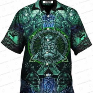 Valhalla Warrior Viking Hawaiian Shirt – Bold Norse Aloha Gift for Men