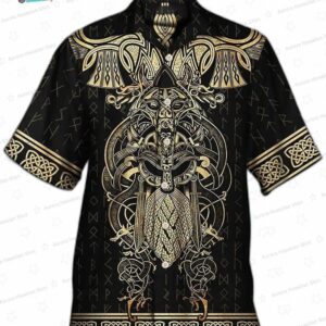 Viking Warrior Raven Odin Hawaiian Shirt – Norse Mythology Aloha Shirt