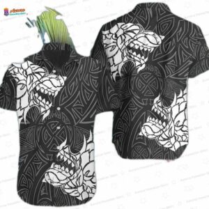 Viking Winter Wolf Rune Hawaiian Shirt for Nordic Fans