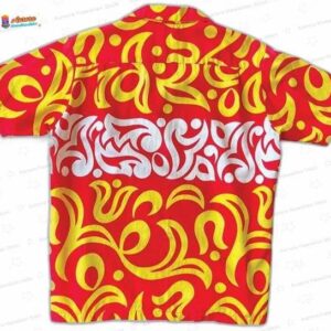Vintage 50s 60s Red Tribal Hawaiian Shirt 1
