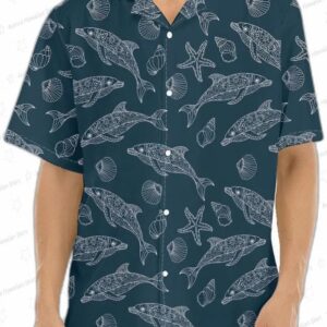 Vintage Dolphin Pattern Hawaiian Shirt for Ocean Lovers