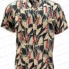 Vintage Heliconia Shadow Blue Rayon Hawaiian Shirt – Tropical Floral Button-Up